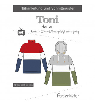 Schnittmuster Fadenkäfer Herren-Hoodie Toni 